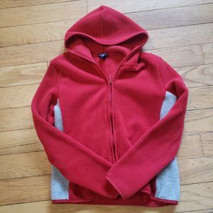 Gap red/grey fleece zip hoodie, size S